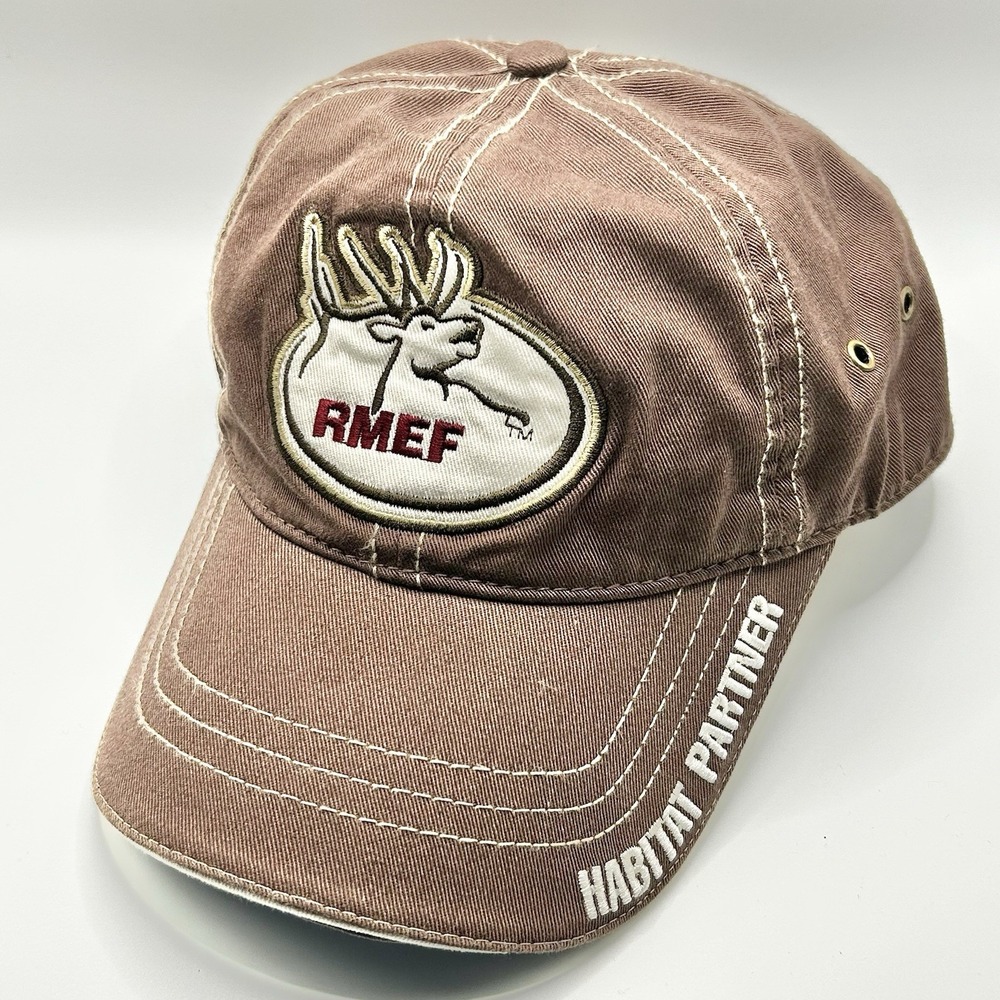 Rocky Mountain Elk Foundation Women's Hat Cap Adjustable Strapback Brown